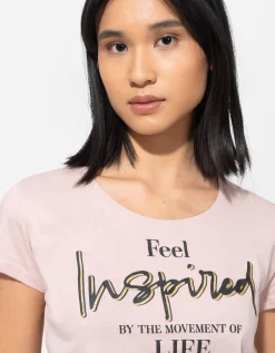 T-shirt - Glitterprint - roze