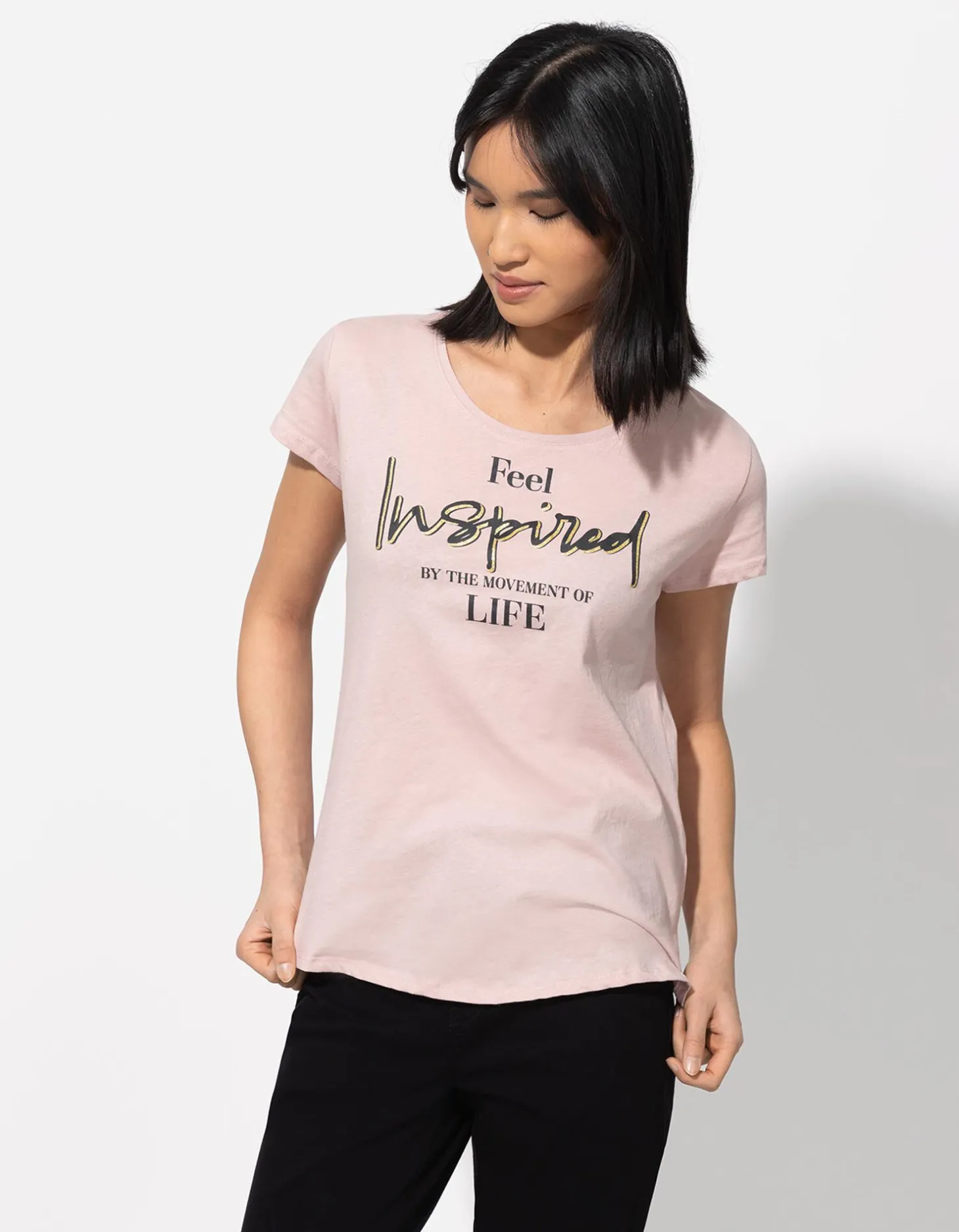 T-shirt - Glitterprint - roze