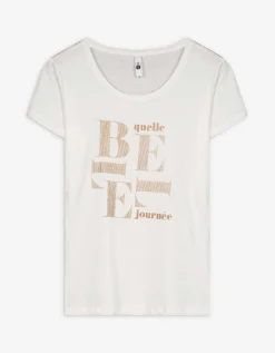 T-shirt - Glitterprint - wit