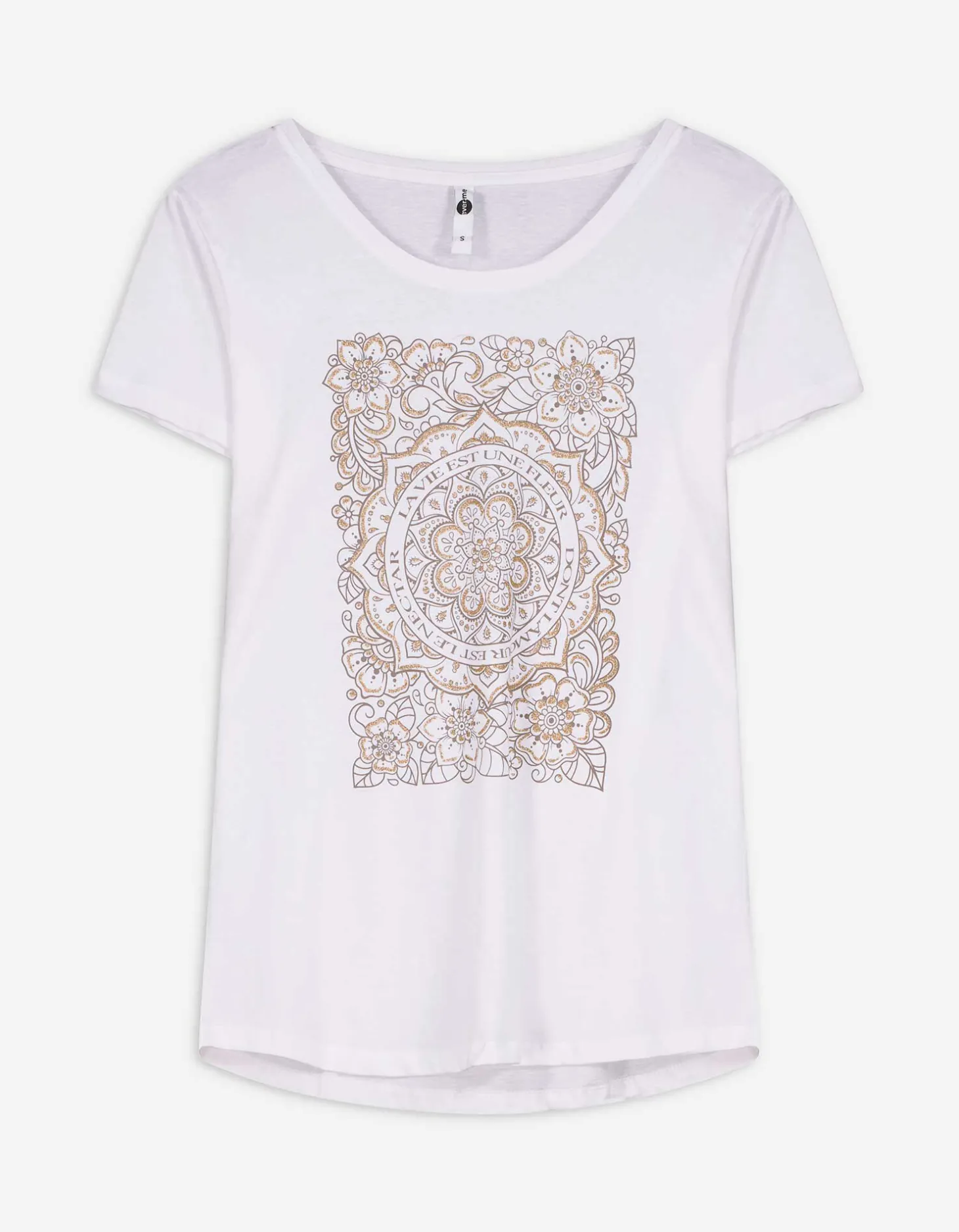T-shirt - Glitterprint - wit
