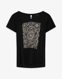 T-shirt - Glitterprint - zwart