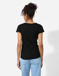 T-shirt - Glitterprint - zwart