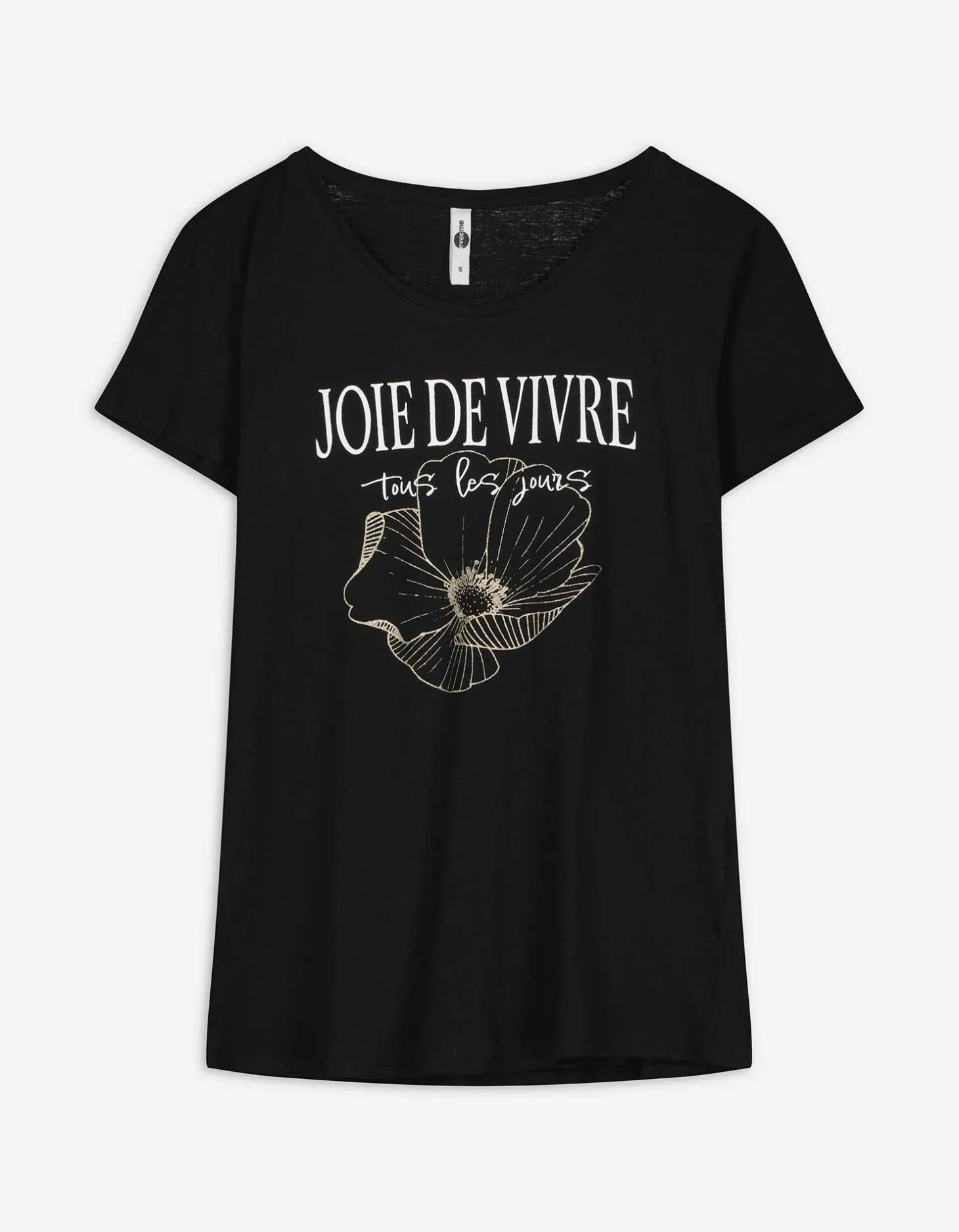 T-shirt - Glitterprint - zwart