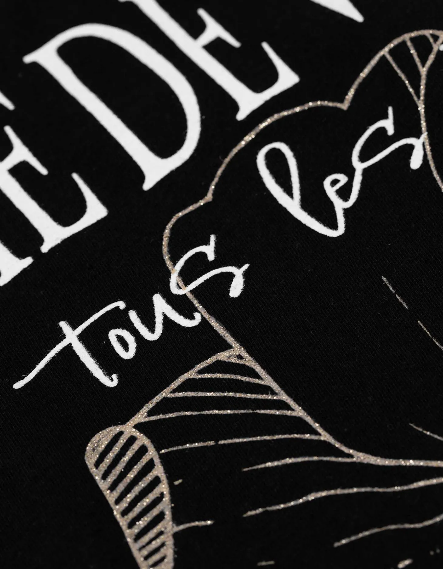 T-shirt - Glitterprint - zwart