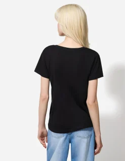 T-shirt - Glitterprint - zwart