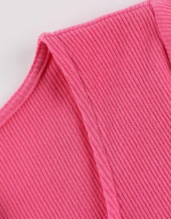 T-shirt - Hals met cut-out - pink