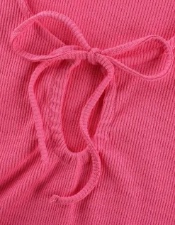 T-shirt - Hals met cut-out - pink