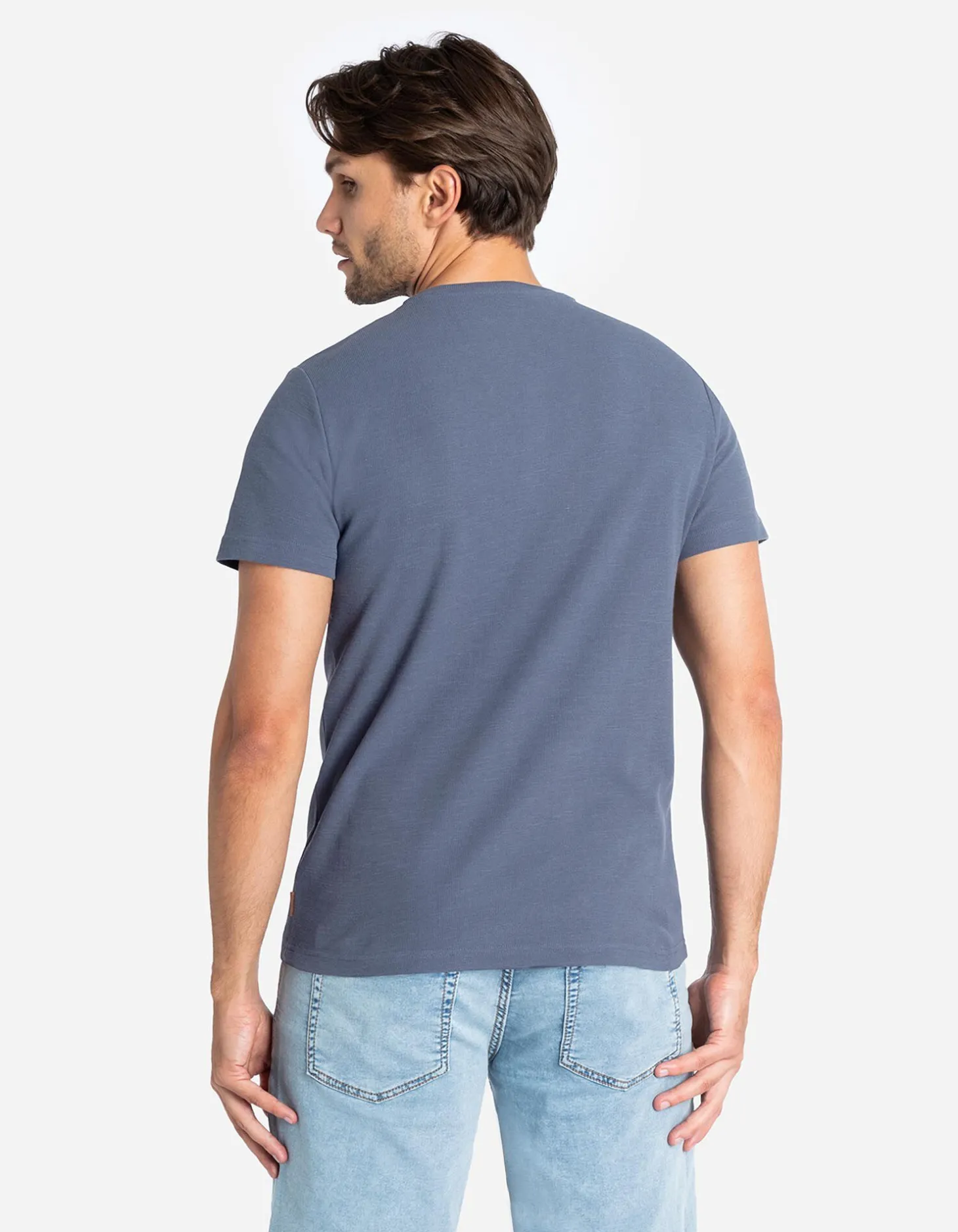 T-shirt - Knoopsluiting - donkerblauw
