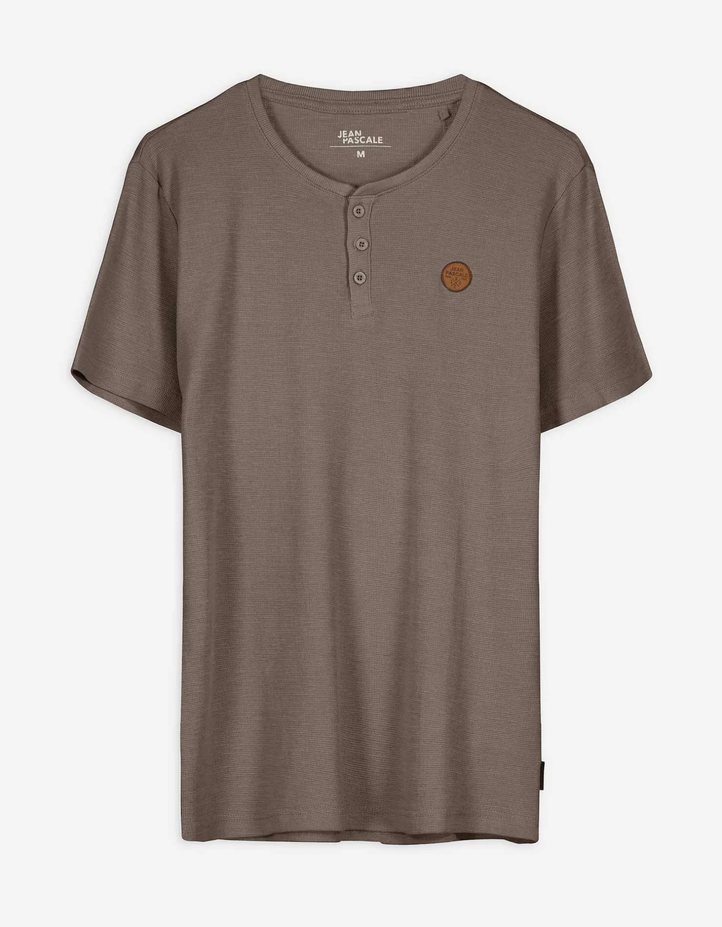 T-shirt - Knoopsluiting - lichtbruin