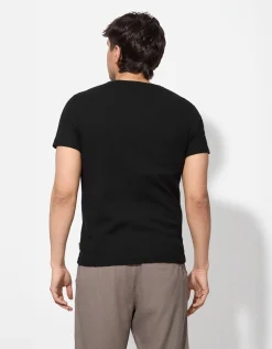 T-shirt - Knoopsluiting - zwart