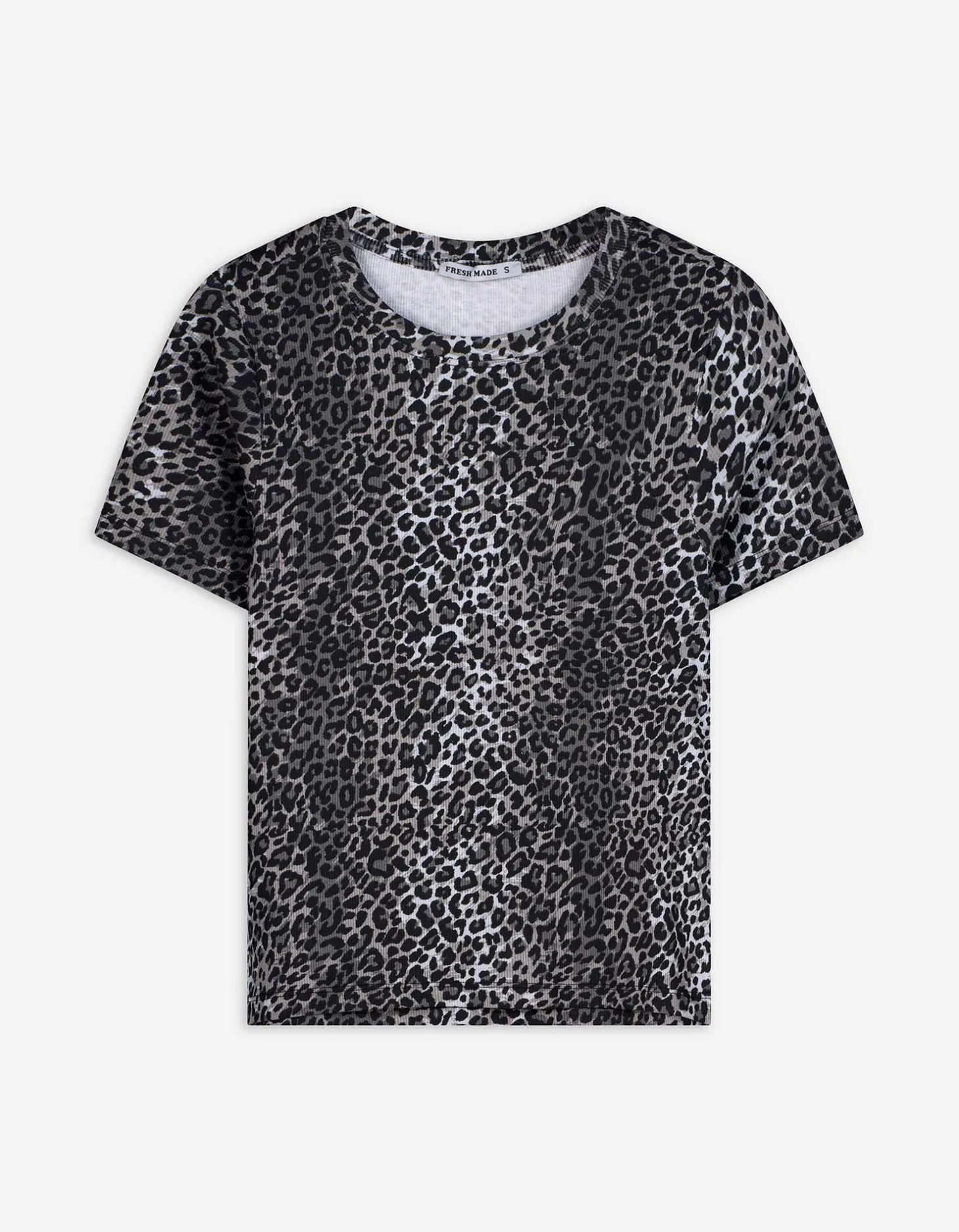 T-shirt - Luipaardprint - lichtgrijs