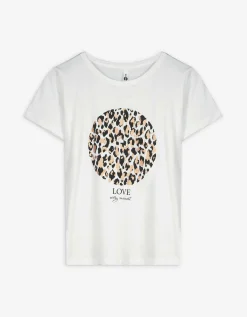 T-shirt - Luipaardprint - wit