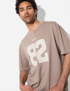 T-shirt - Mesh - lichtbruin