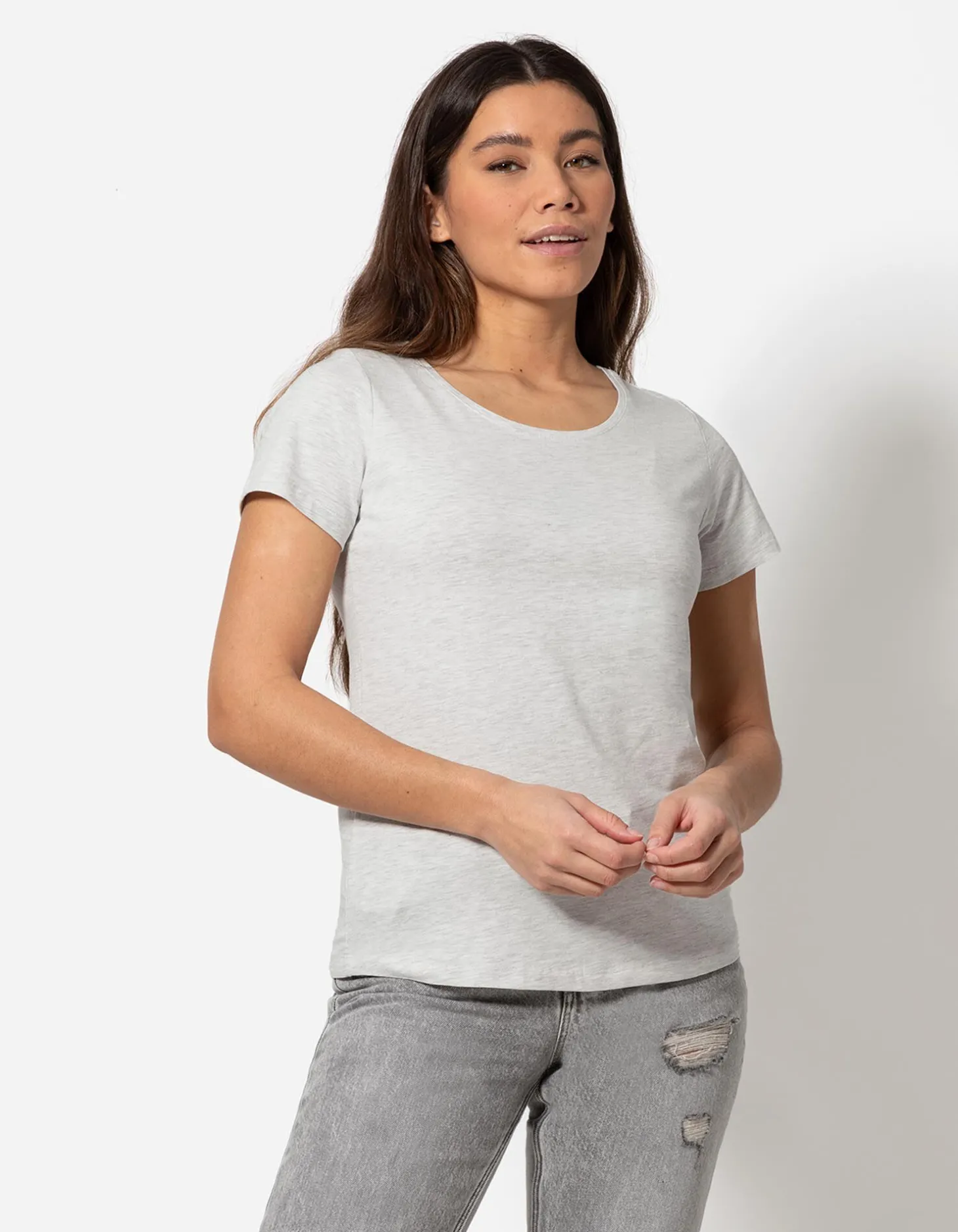 T-shirt - Met stretch - grijs