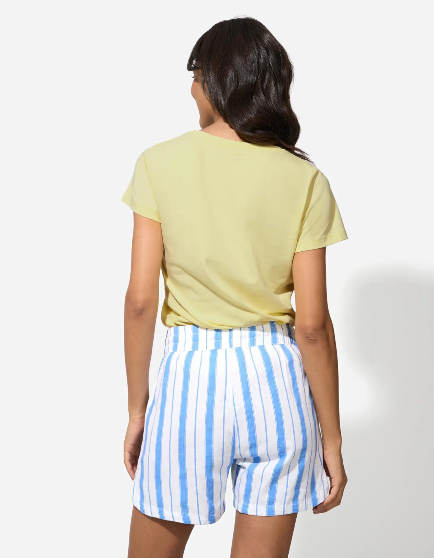 T-shirt - Met stretch - lichtgeel