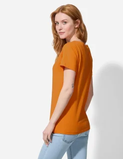 T-shirt - Met stretch - oranje