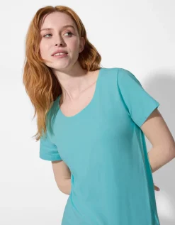T-shirt - Met stretch - turkoois
