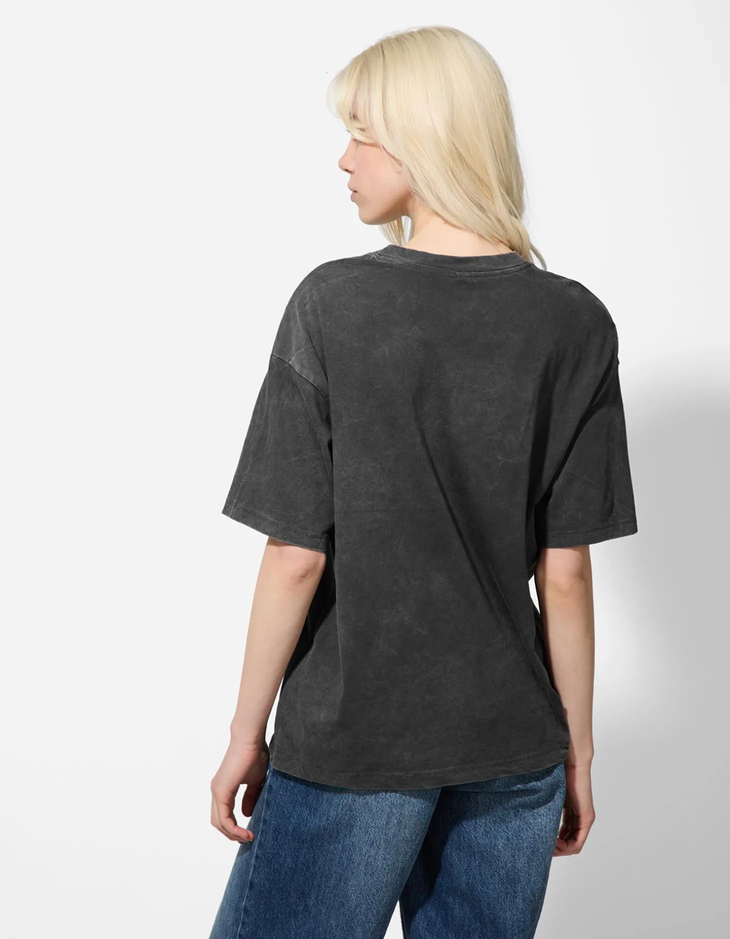 T-shirt - Met studs - donkergrijs