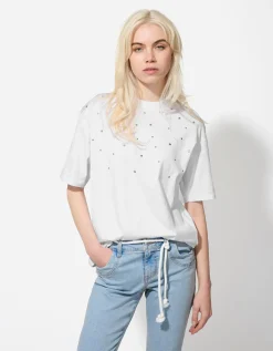 T-shirt - Met studs - wit
