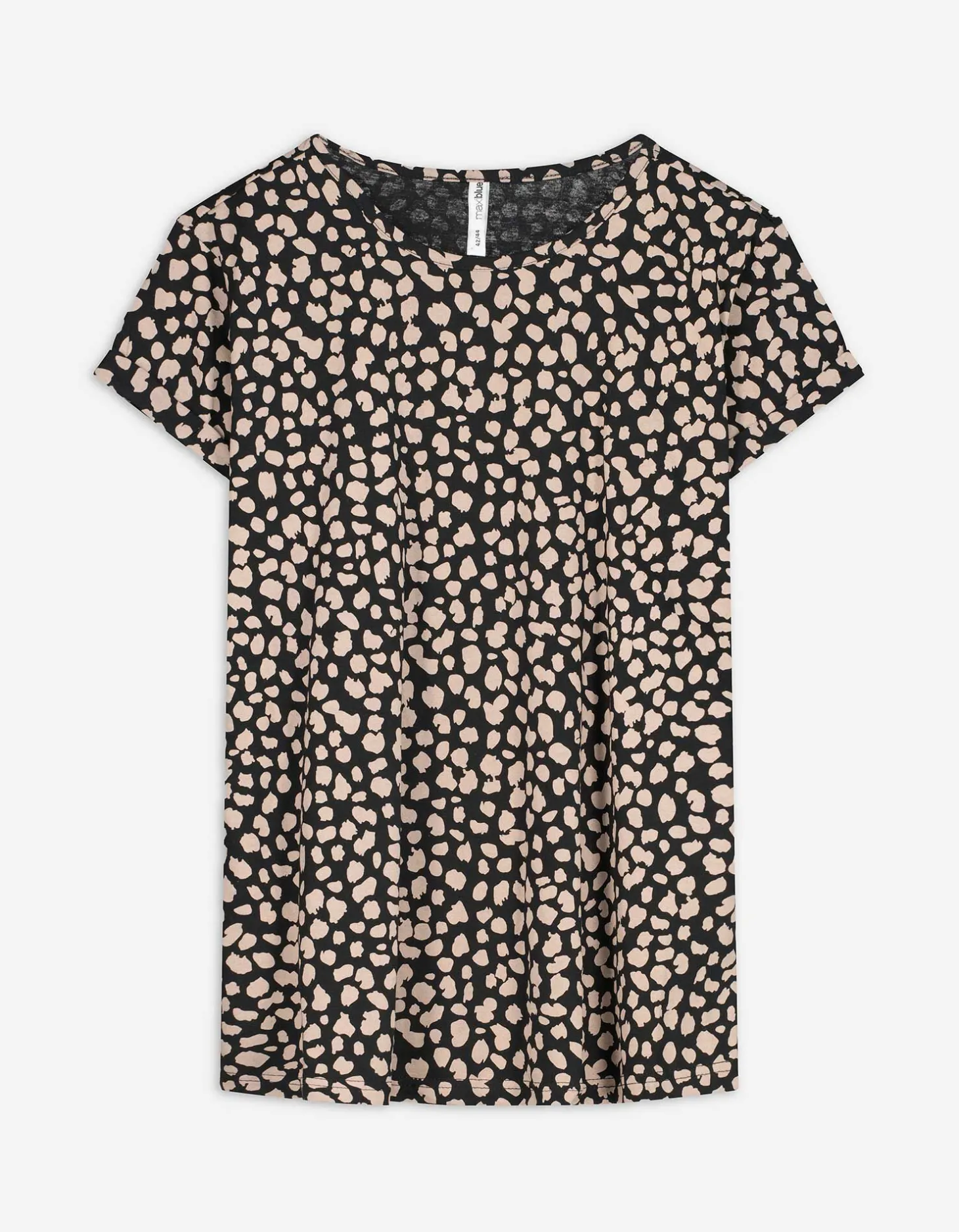 T-shirt - Motief all-over - zwart