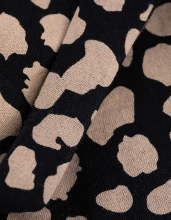 T-shirt - Motief all-over - zwart