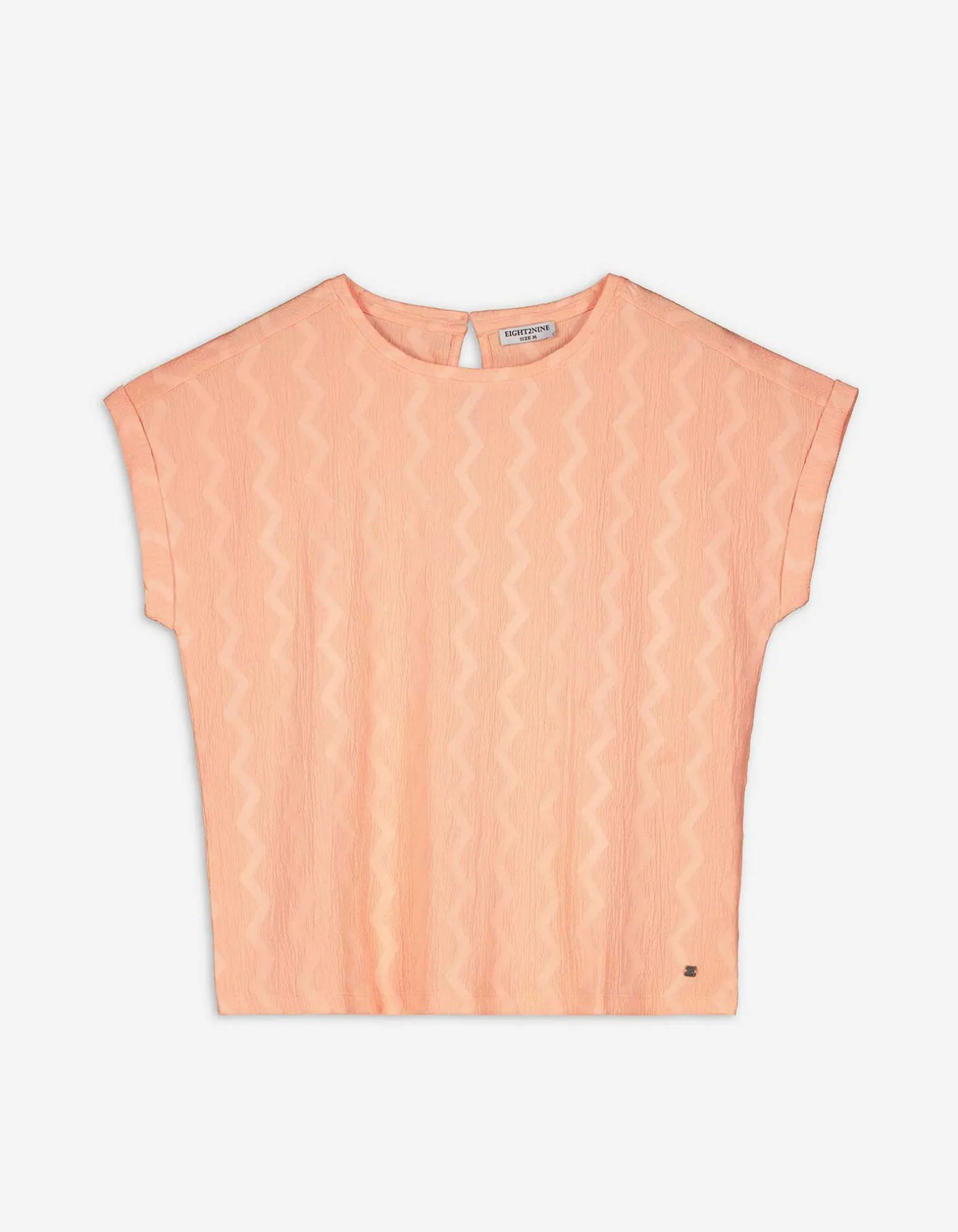 T-shirt - Mouwen met vaste omslag - oranje