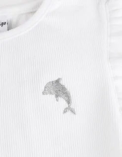 T-shirt - Mouwen met volants - wit