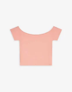 T-shirt - Off-the-shoulder - oranje