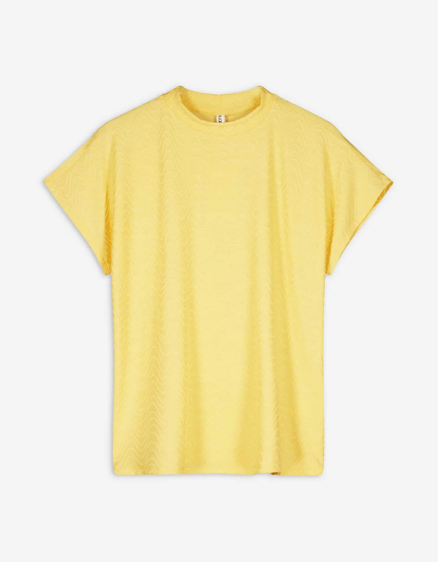 T-shirt - Opstaande kraag - lichtgeel