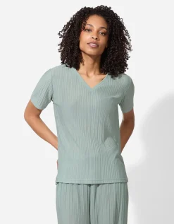 T-shirt - Plooien - lichtgroen