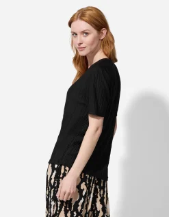 T-shirt - Plooien - zwart