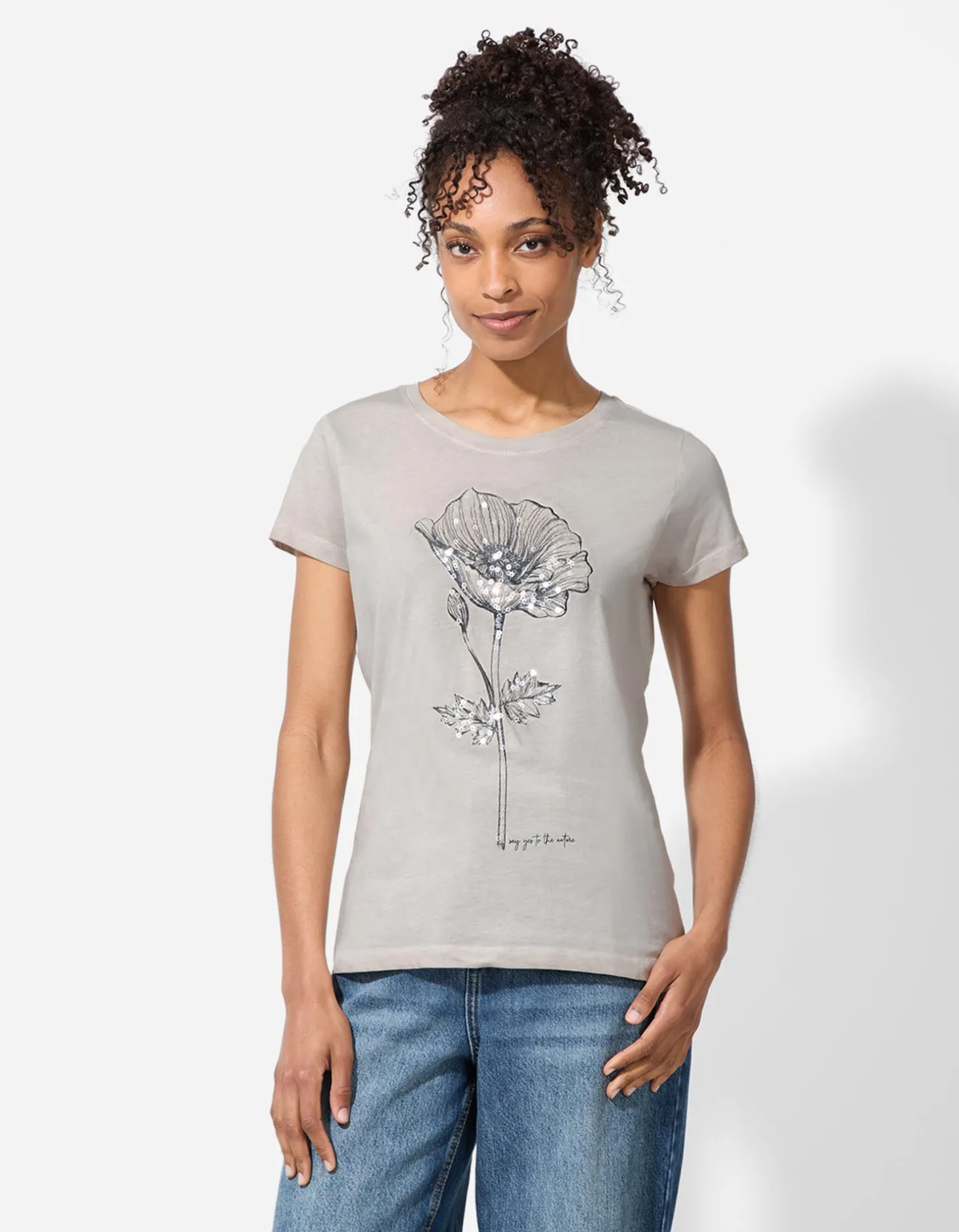 T-shirt - Print - beige