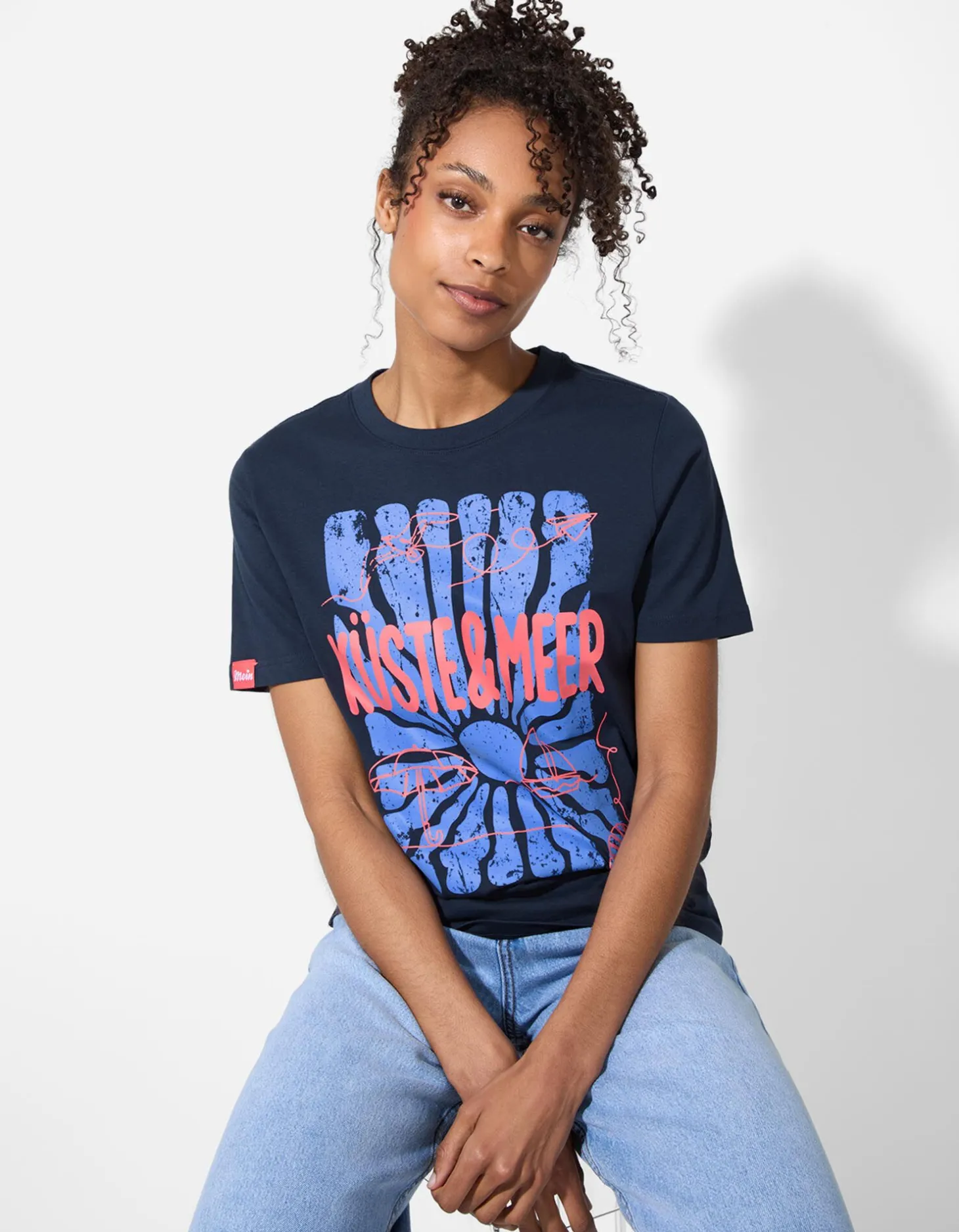 T-shirt - Print - donkerblauw