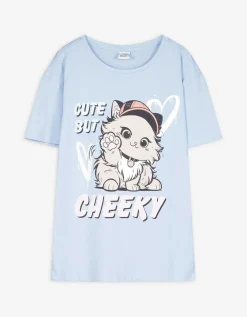 T-shirt - Print - lichtblauw