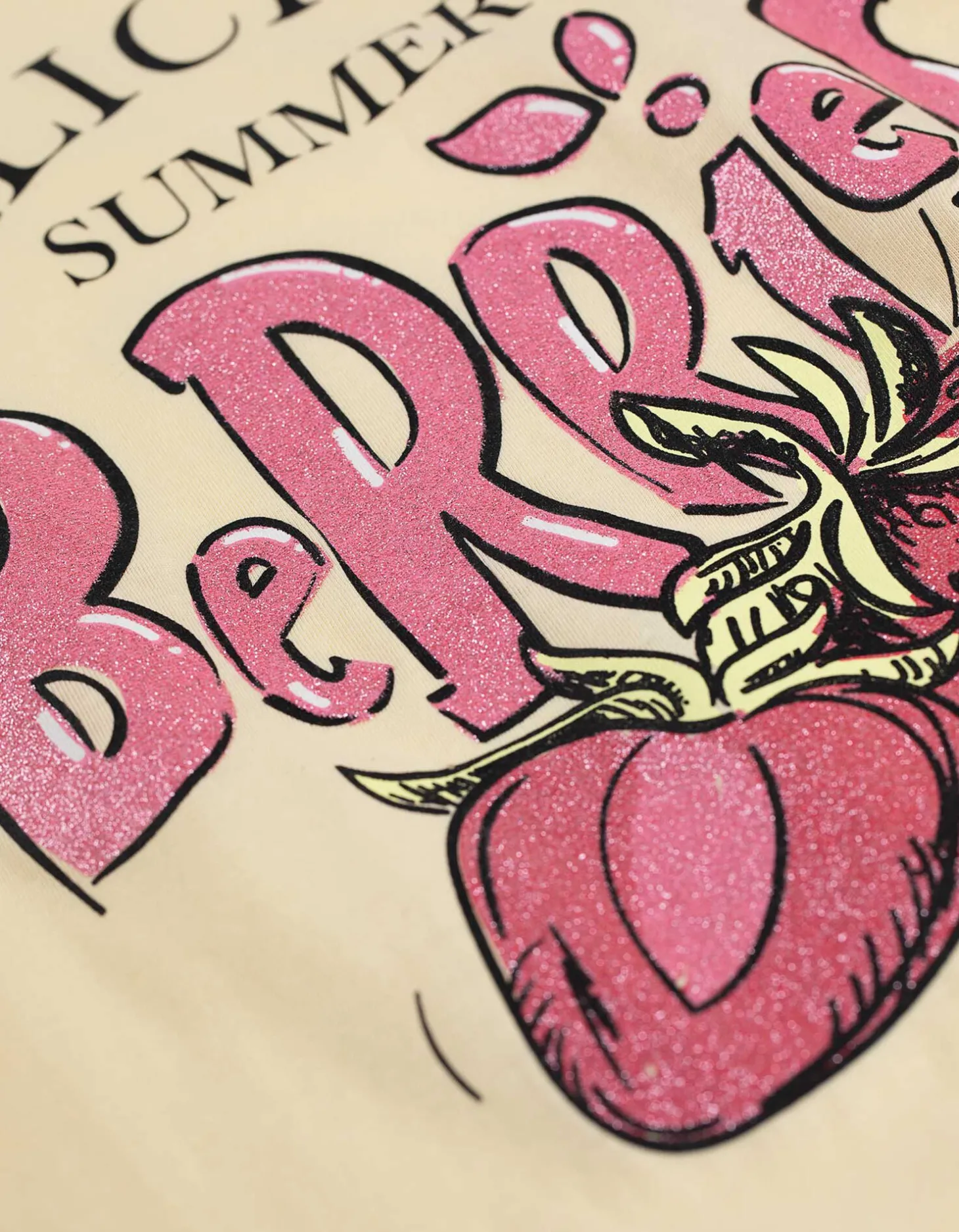 T-shirt - Print - lichtgeel