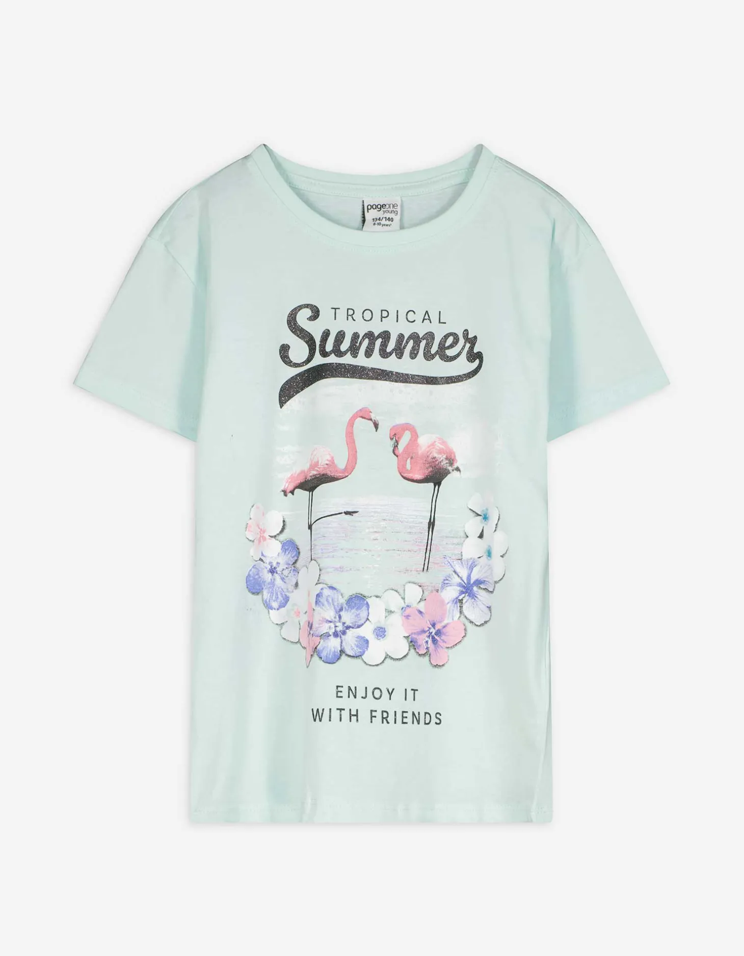 T-shirt - Print - turkoois