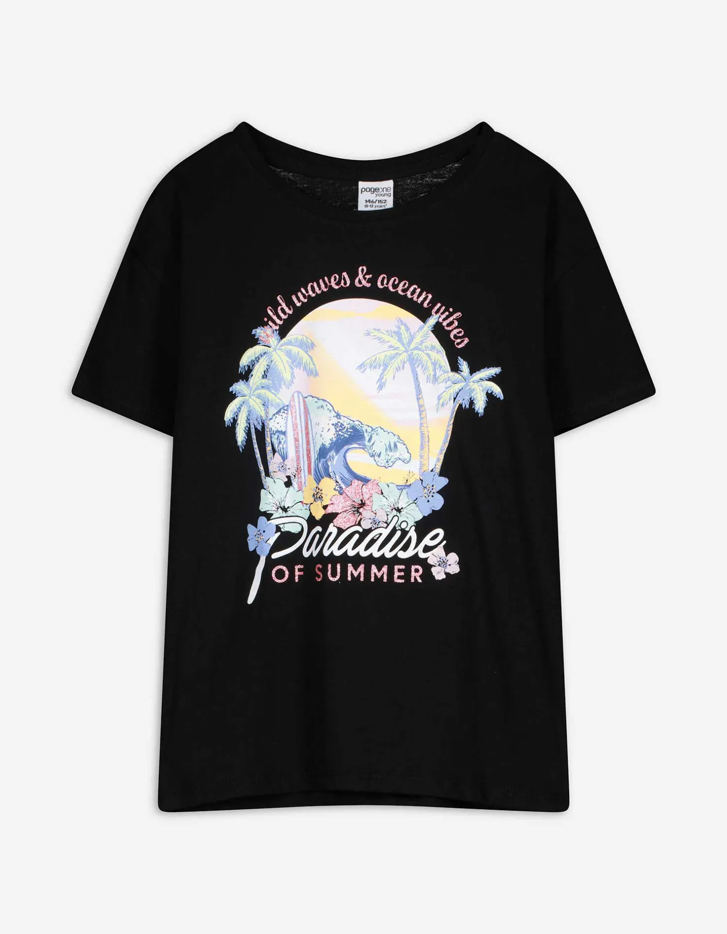 T-shirt - Print - zwart