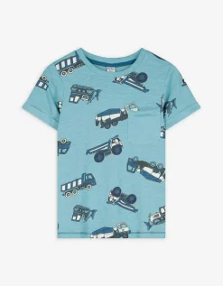 T-shirt - Print all-over - lichtblauw