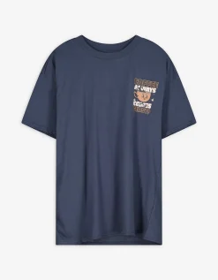 T-shirt - Print op rug - blauw