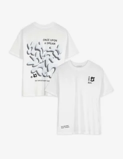 T-shirt - Print op rug - wit
