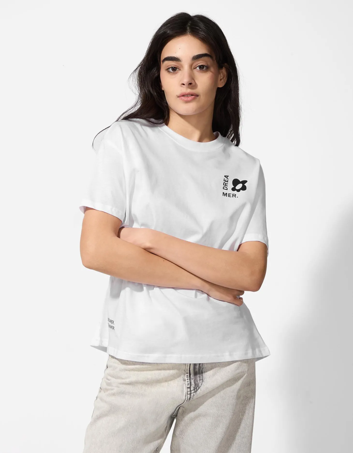 T-shirt - Print op rug - wit