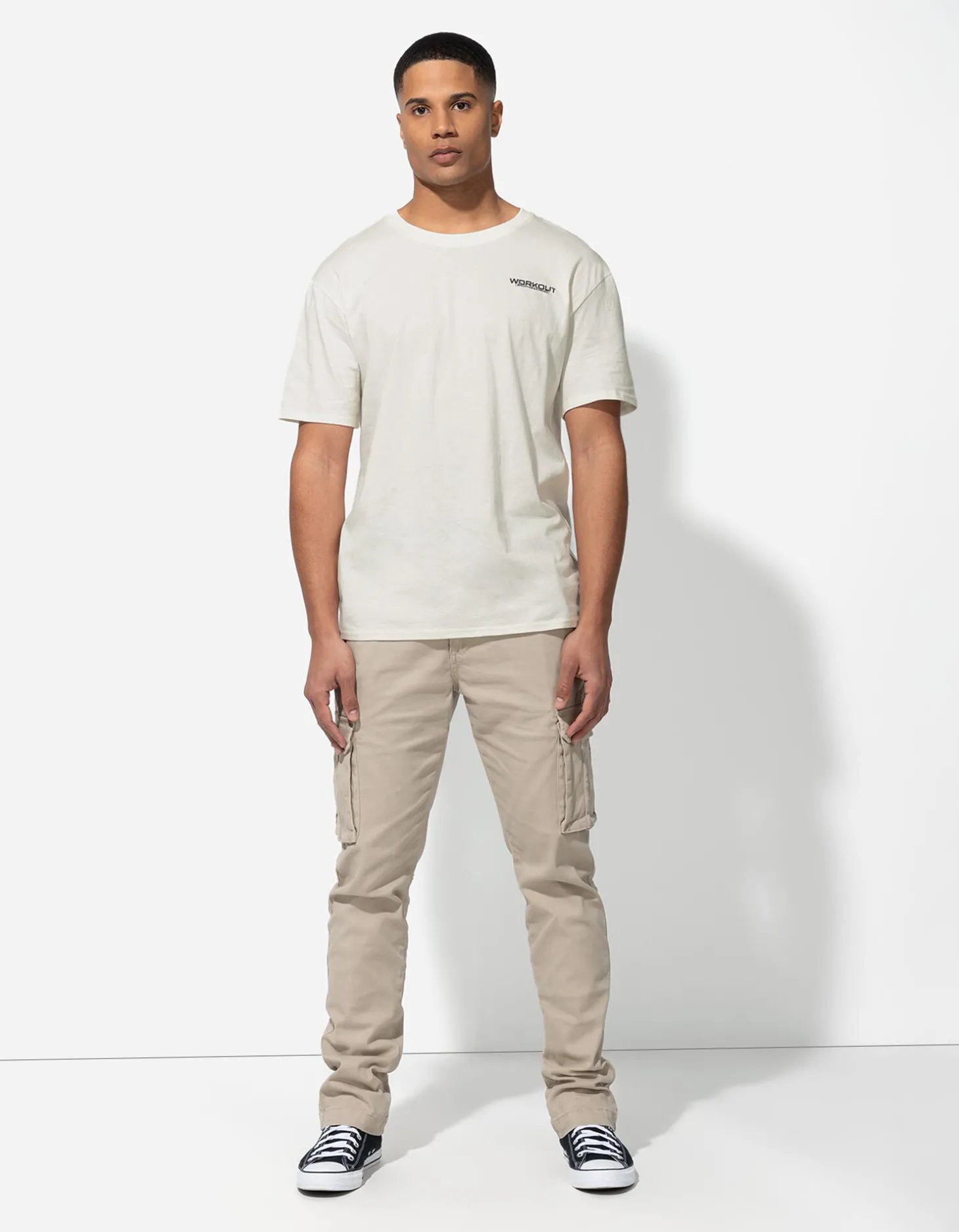 T-shirt - Print op rug - wit