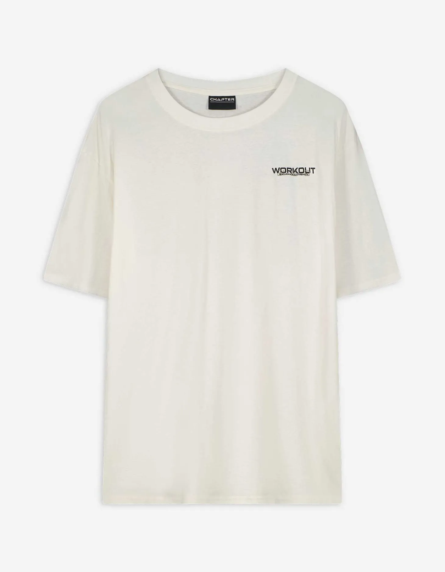 T-shirt - Print op rug - wit