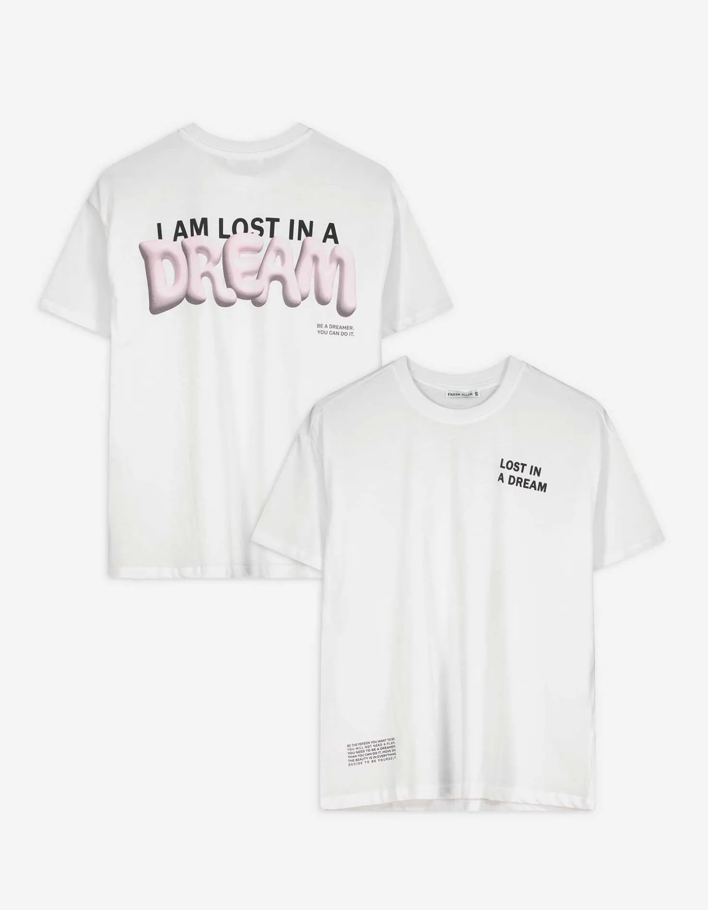 T-shirt - Print op rug - wit