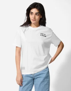 T-shirt - Print op rug - wit