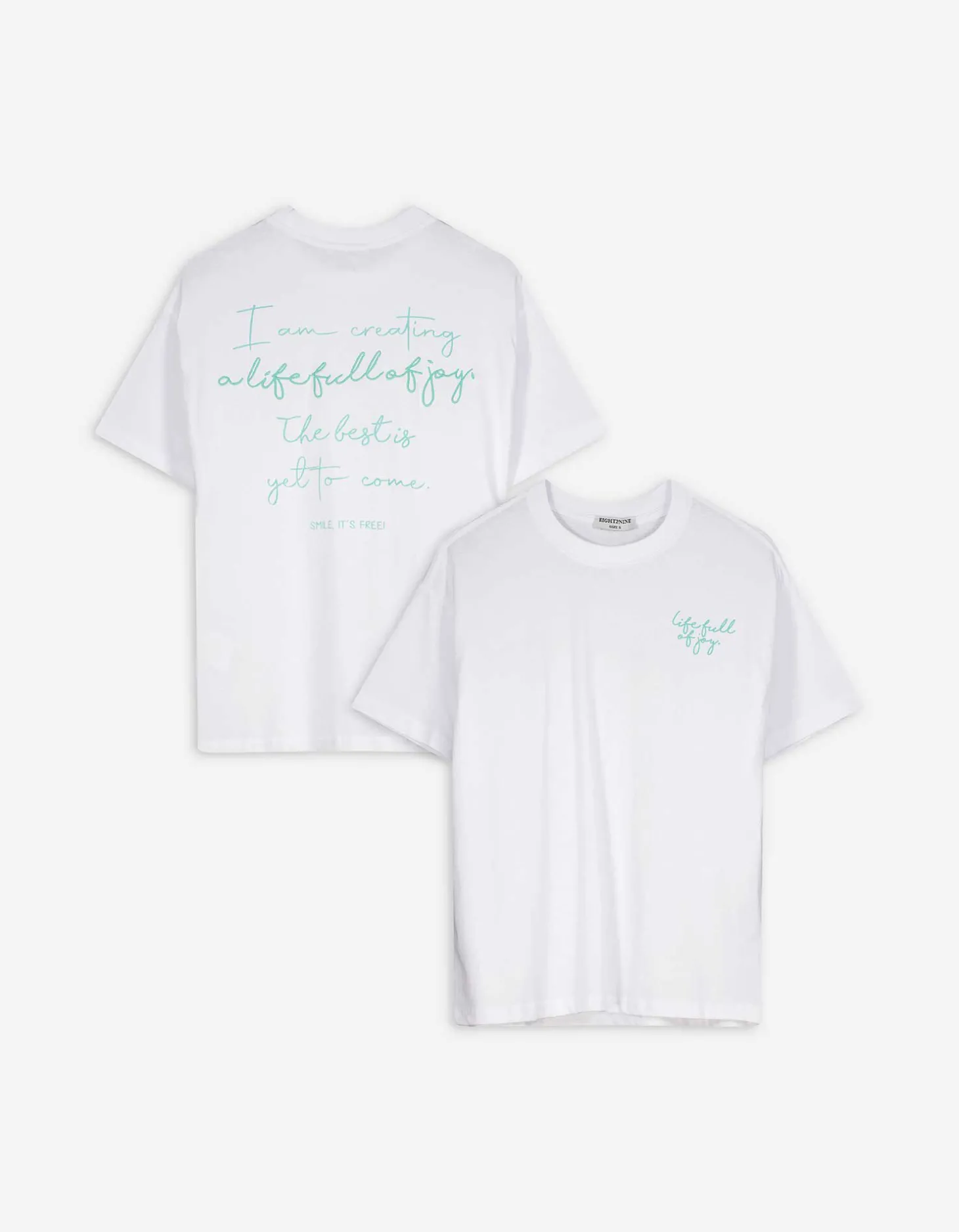 T-shirt - Print op rug - wit