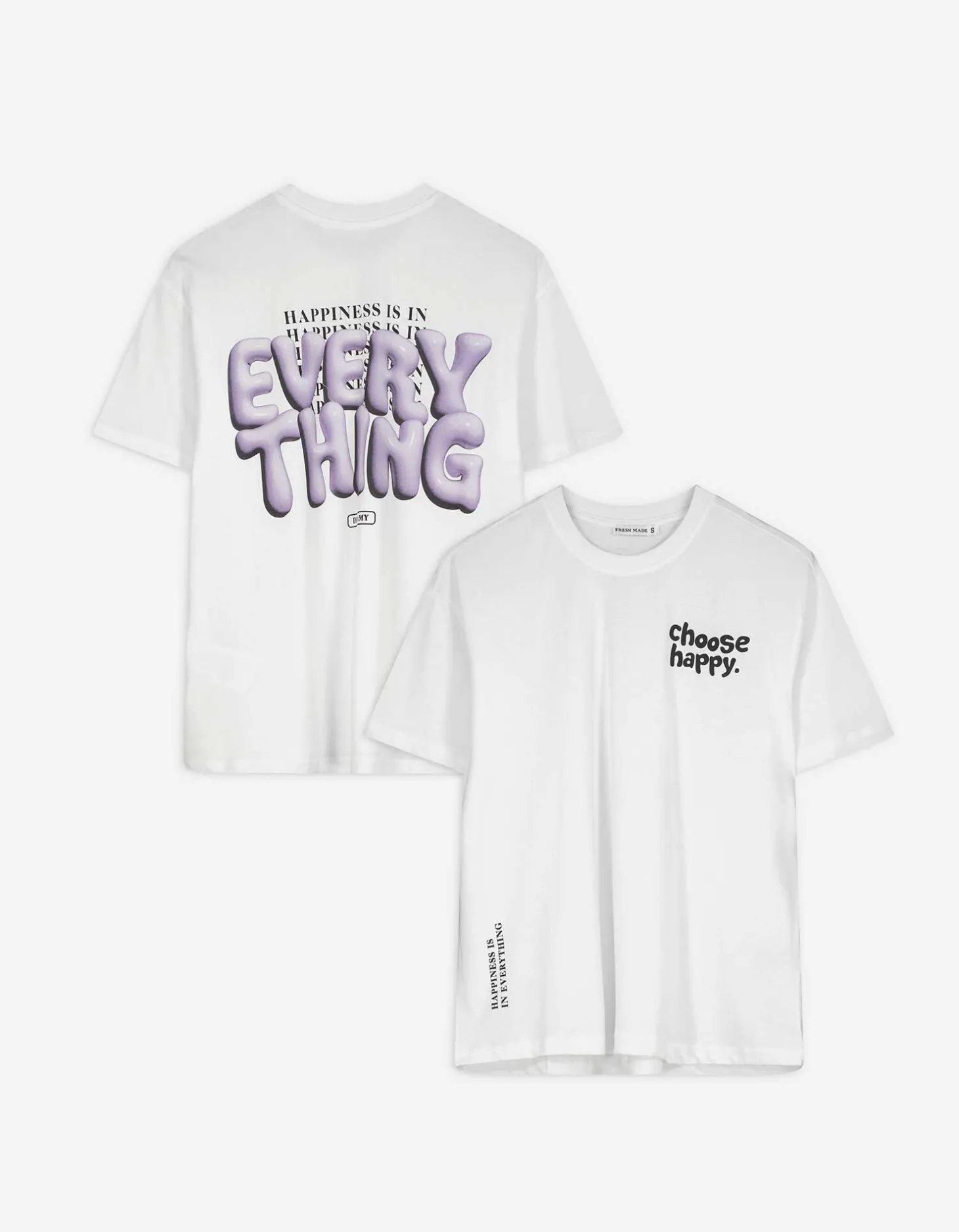 T-shirt - Print op rug - wit