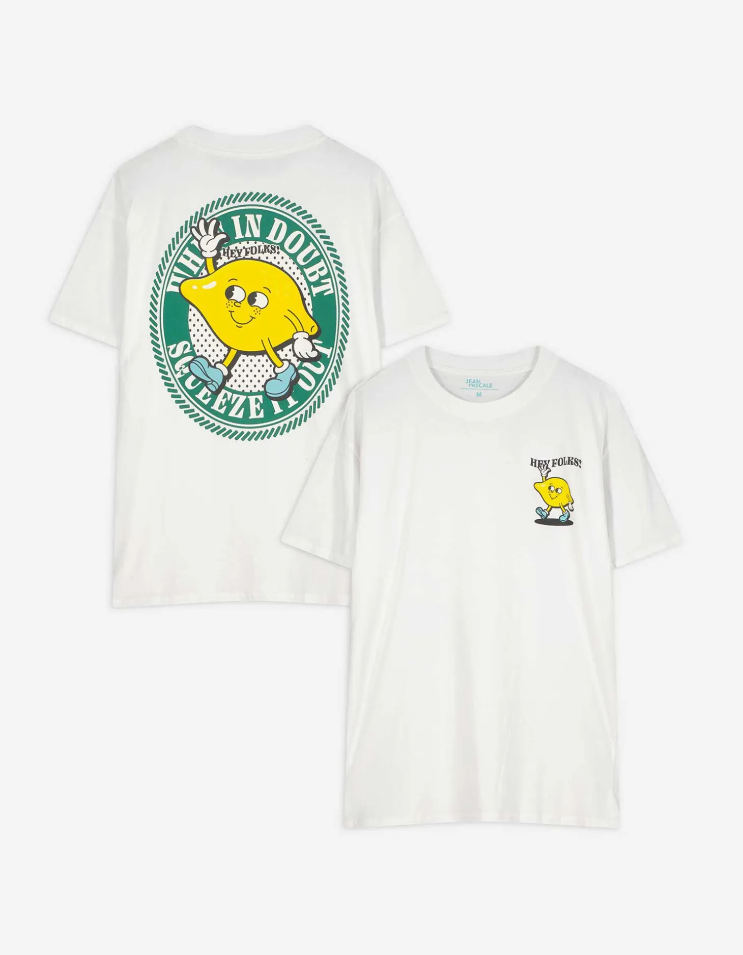 T-shirt - Print op rug - wit