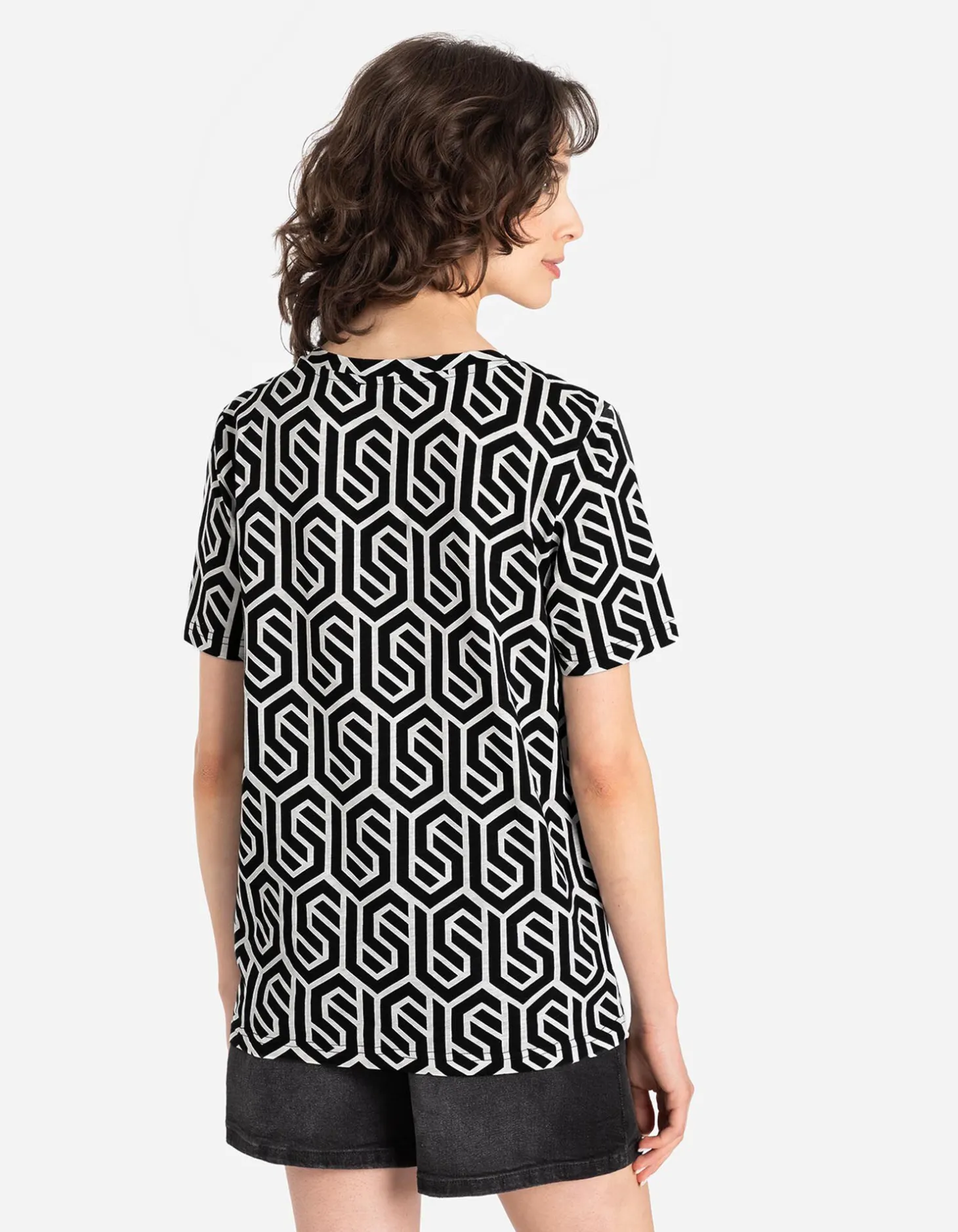 T-shirt - Relax Pasvorm - zwart