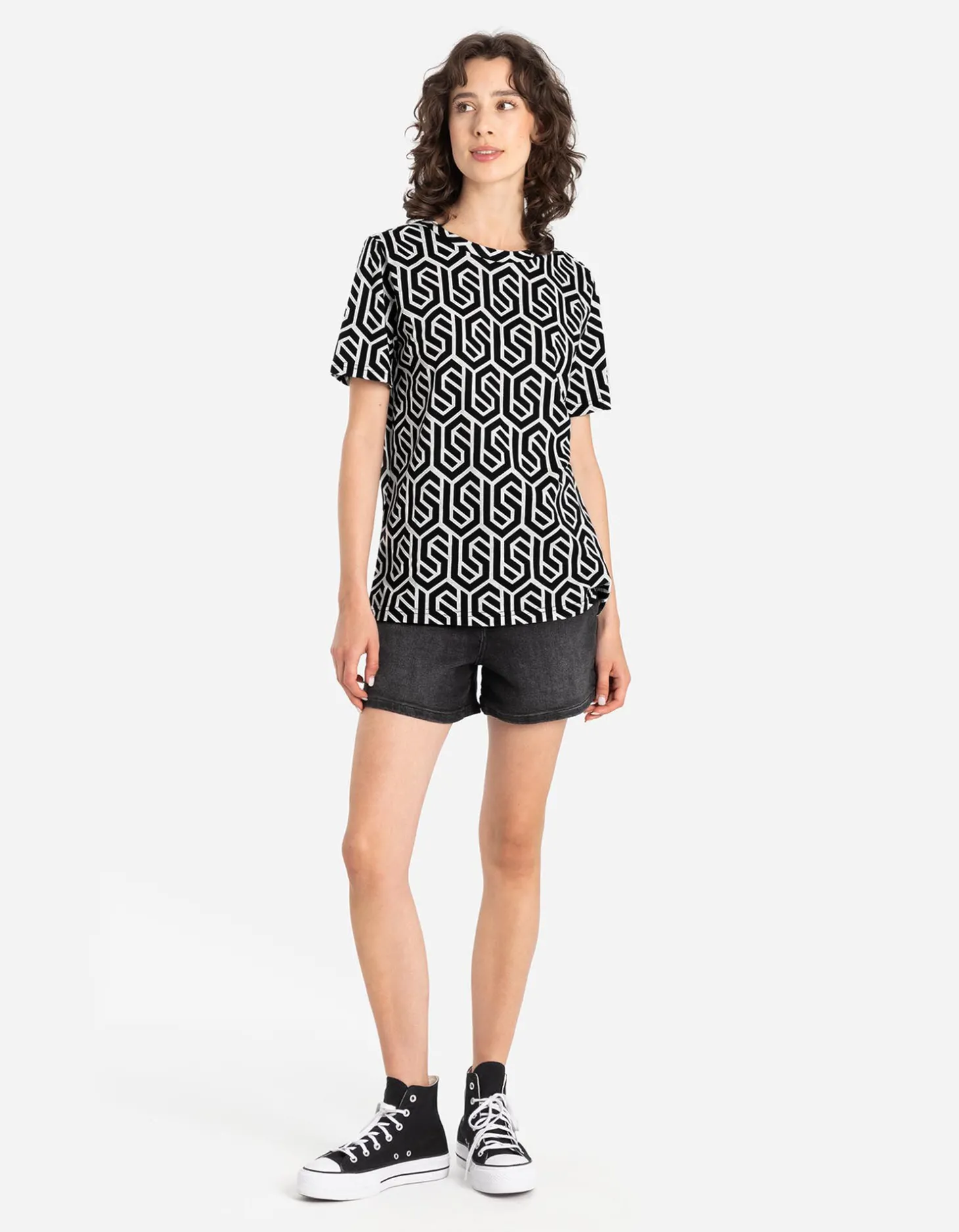 T-shirt - Relax Pasvorm - zwart